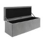 ONLY OPENED - Safina Ottoman Storage Box in Grey Velvet