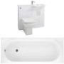 White Right Hand Vanity Unit Bathroom Suite with Bath
