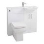 White Right Hand Vanity Unit Bathroom Suite with Bath