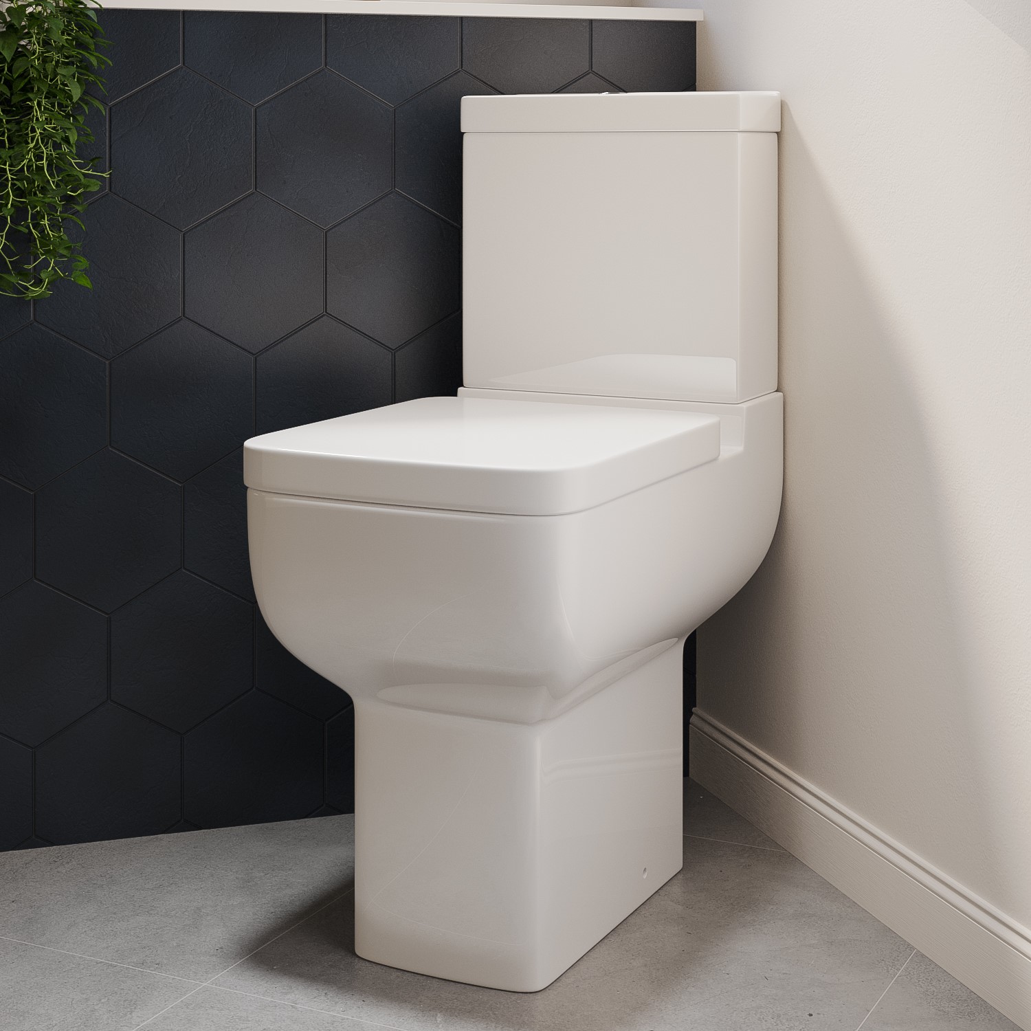 Close Coupled Comfort Height Corner Toilet with Soft Close Seat - Seren ...
