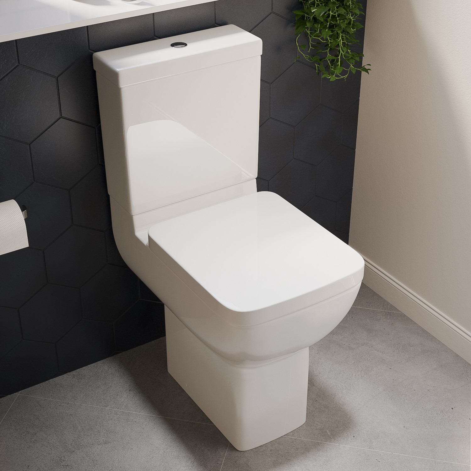 Close Coupled Comfort Height Toilet with Soft Close Seat - Seren ...