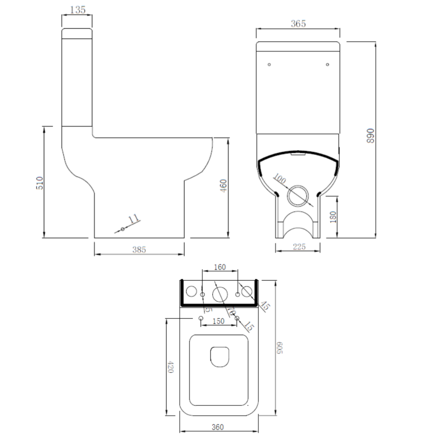 Close Coupled Comfort Height Short Projection Toilet with Soft Close Seat - Seren