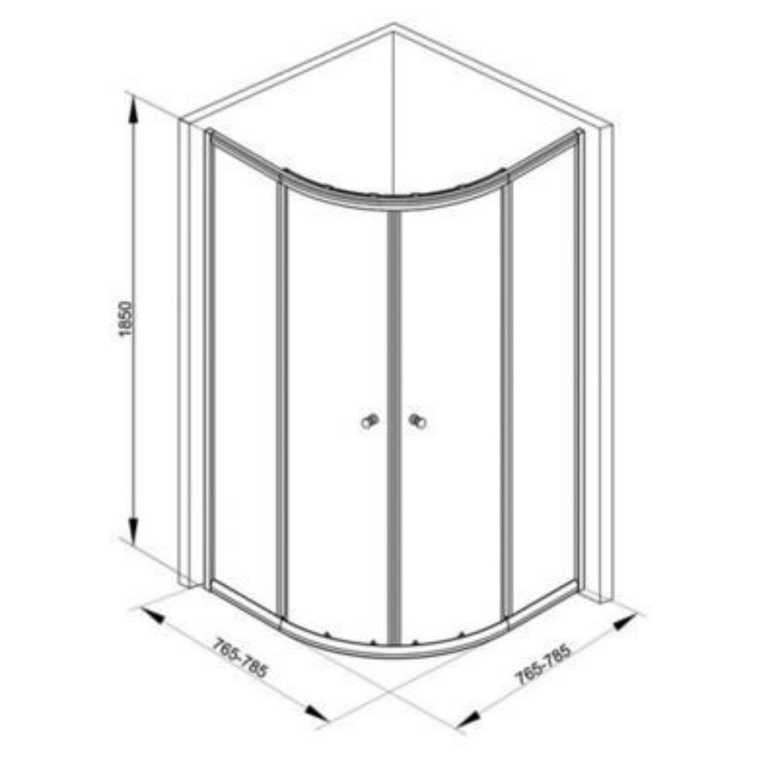 Taylor & Moore Quadrant Shower Enclosure with Twin Sliding Doors 800 x