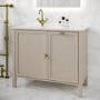1000mm Beige Freestanding Vanity Unit with Basin and Laundry Hamper - Sofia