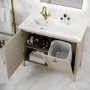 1000mm Beige Freestanding Vanity Unit with Basin and Laundry Hamper - Sofia