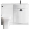 1100mm White Toilet and Sink Unit Right Hand - Elm