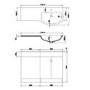 1100mm White Toilet and Sink Unit Right Hand - Elm