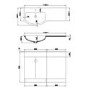 1100mm White Toilet and Sink Unit Left Hand - Elm