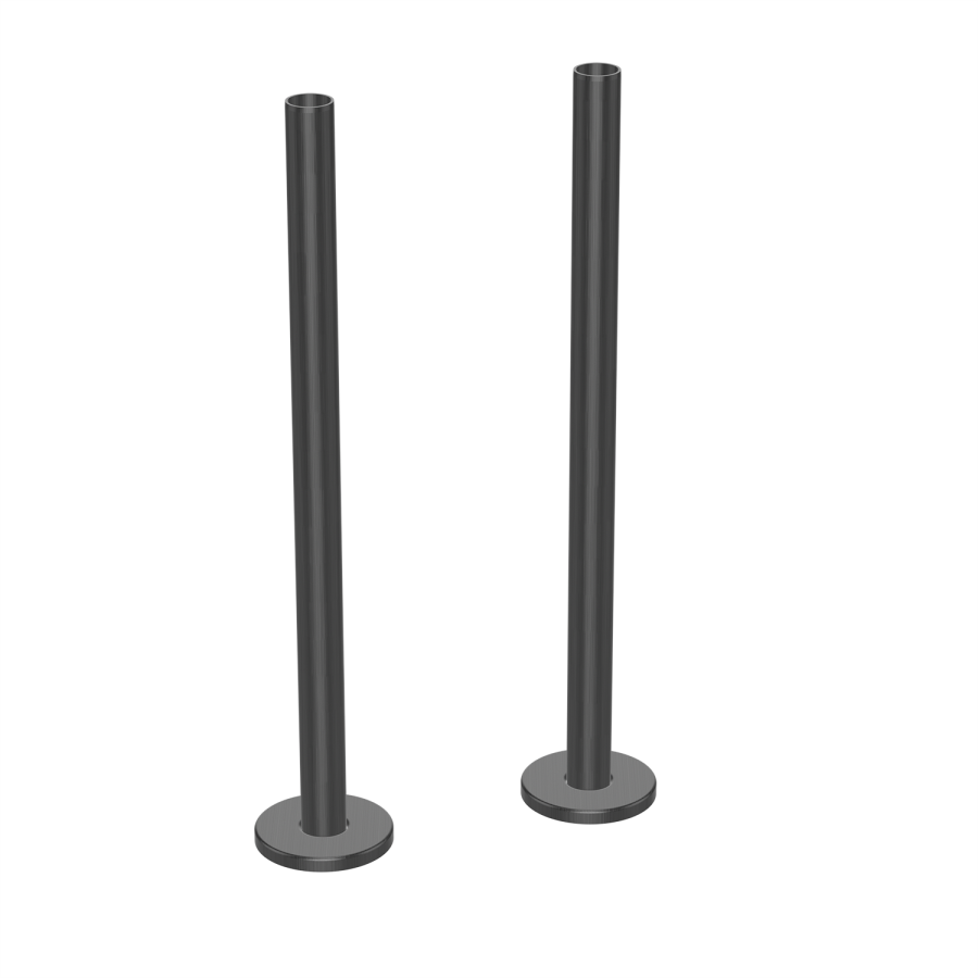 Gunmetal Grey Towel Radiator 1600 x 500mm with Pipe Kit and Straight Valves - Sonoran