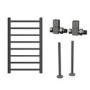Gunmetal Grey Towel Radiator 800 x 500mm - Sonoran