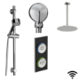 SmarTap Black Smart Shower System with Slider Kit and Ceiling Shower Set