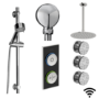 SmarTap Black Shower System with Slider Kit Ceiling Shower and Body Jets