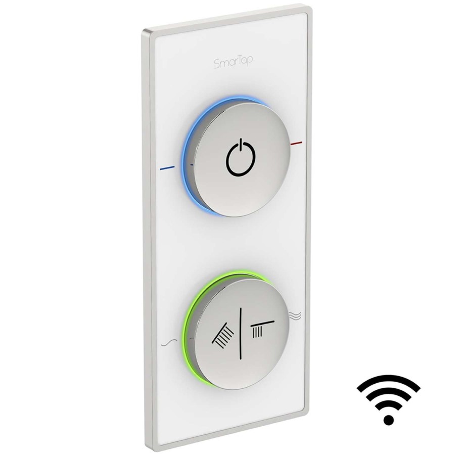 SmarTap White Smart Shower System with Slider Kit and Ceiling Shower Set