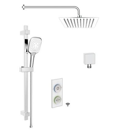 SmarTap White Dual Controller Smart Shower System with with Slide Rail Kit and Wall Shower