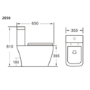 Square Close Coupled Toilet with Soft Close Seat