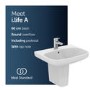 Ideal Standard i.Life A 1 Tap Hole Semi Pedestal Basin 600mm