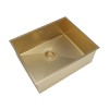 Single Bowl Brushed Brass Stainless Steel Undermount Kitchen Sink &amp; Brass Kitchen Mixer Tap - Enza Tamara