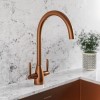 Single Bowl Copper Stainless Steel Undermount Kitchen Sink &amp; Copper Kitchen Mixer Tap - Enza Tamara