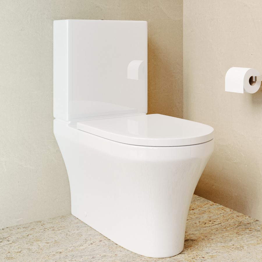 Close Coupled Rimless Closed Back Toilet with Tornado Flush - Tanya