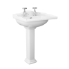 Traditional 2 Tap Hole Full Pedestal Sink - 535mm Wide