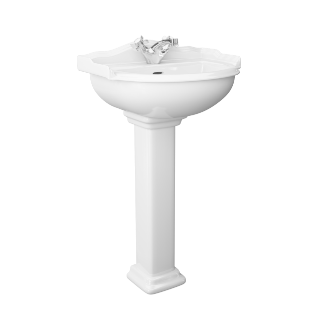 Traditional 1 Tap Hole Full Pedestal Sink 625mm Wide Better Bathrooms