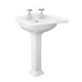 Traditional 2 Tap Hole Full Pedestal Sink - 585mm Wide