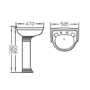 Traditional Square 2 Tap Hole Sink - 585mm Wide