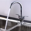 Chrome Twin Lever Kitchen Mixer Tap - Essence Hector