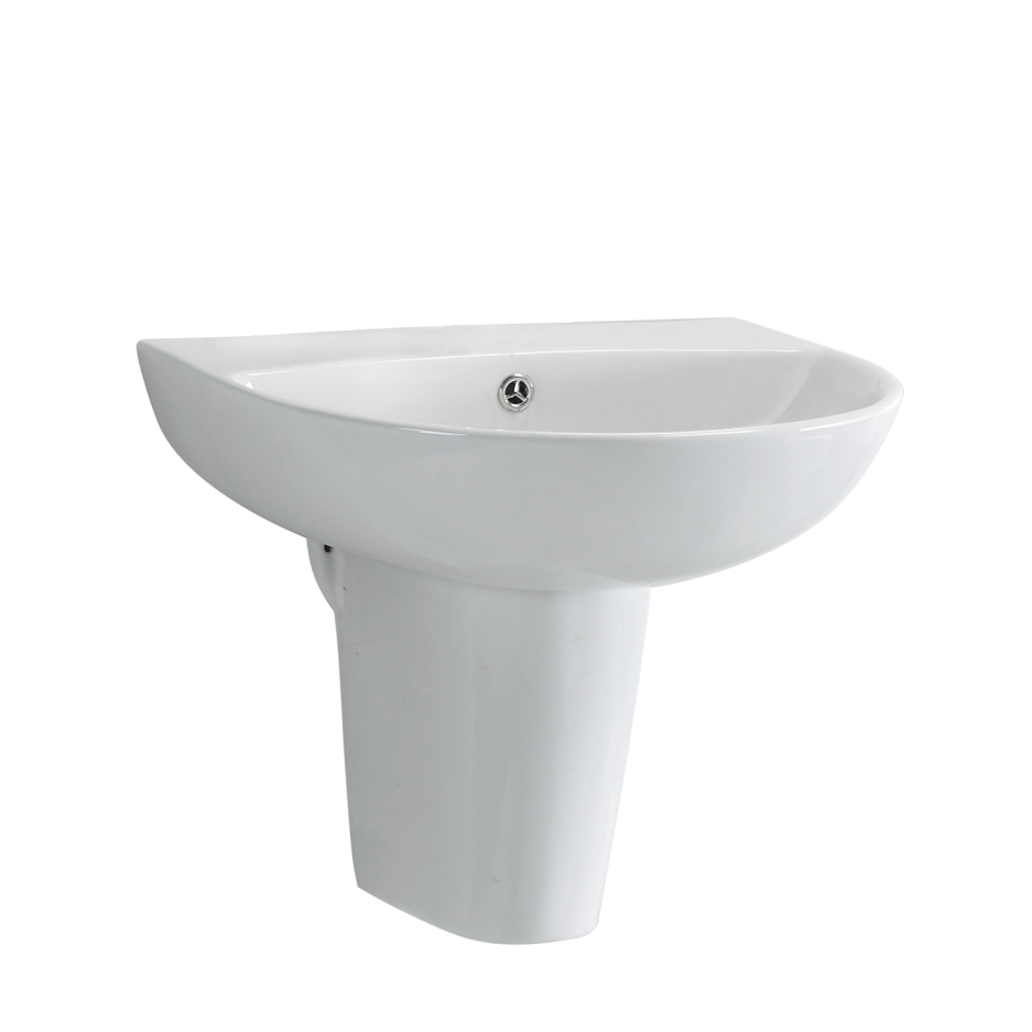 Semi Pedestal Sink 500mm Wide 1 Tap Hole Better Bathrooms