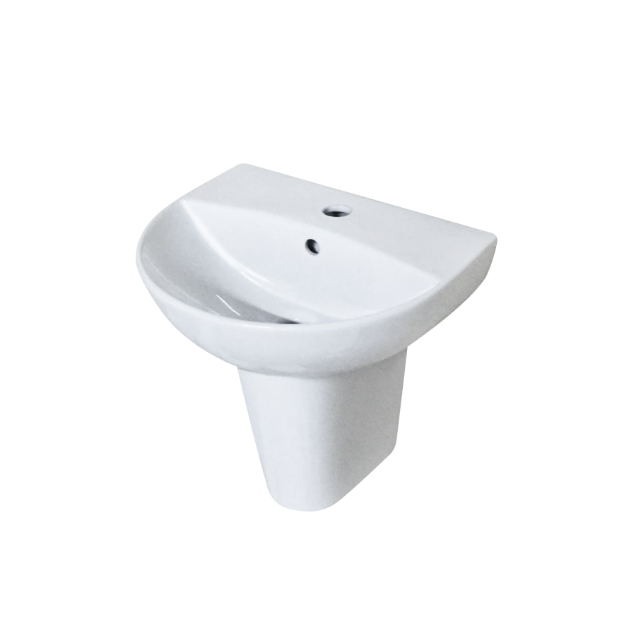 Semi Pedestal Sink 450mm Wide - 1 Tap Hole