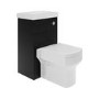 500mm White Cloakroom Toilet and Sink Unit with Square Toilet and Brushed Brass Fittings - Valetta