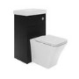 500mm Black Cloakroom Toilet and Sink Unit with Square Toilet and Chrome Fittings - Valetta