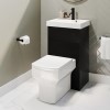 500mm Black Cloakroom Toilet and Sink Unit with Square Toilet and Black Fittings - Valetta