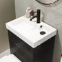 500mm Black Cloakroom Toilet and Sink Unit with Square Toilet and Black Fittings - Valetta