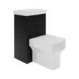 500mm Black Cloakroom Toilet and Sink Unit with Black Fittings - Valetta