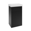500mm Black Cloakroom Toilet and Sink Unit with Square Toilet and Black Fittings - Valetta