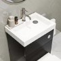 500mm Black Cloakroom Toilet and Sink Unit with Square Toilet and Chrome Fittings - Valetta