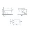 500mm Black Cloakroom Toilet and Sink Unit with Square Toilet and Chrome Fittings - Valetta
