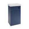 500mm Blue Cloakroom Toilet and Sink Unit with Square Toilet and Black Fittings - Valetta