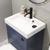 500mm Blue Cloakroom Toilet and Sink Unit with Black Fittings - Valetta