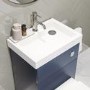500mm Blue Cloakroom Toilet and Sink Unit with Chrome Fittings - Valetta