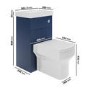500mm Blue Cloakroom Toilet and Sink Unit with Chrome Fittings - Valetta
