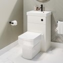 BUN/VALETUW/89101 500mm White Cloakroom Toilet and Sink Unit with Black Fittings - Valetta