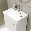 500mm White Cloakroom Toilet and Sink Unit with Square Toilet and Chrome Fittings - Valetta