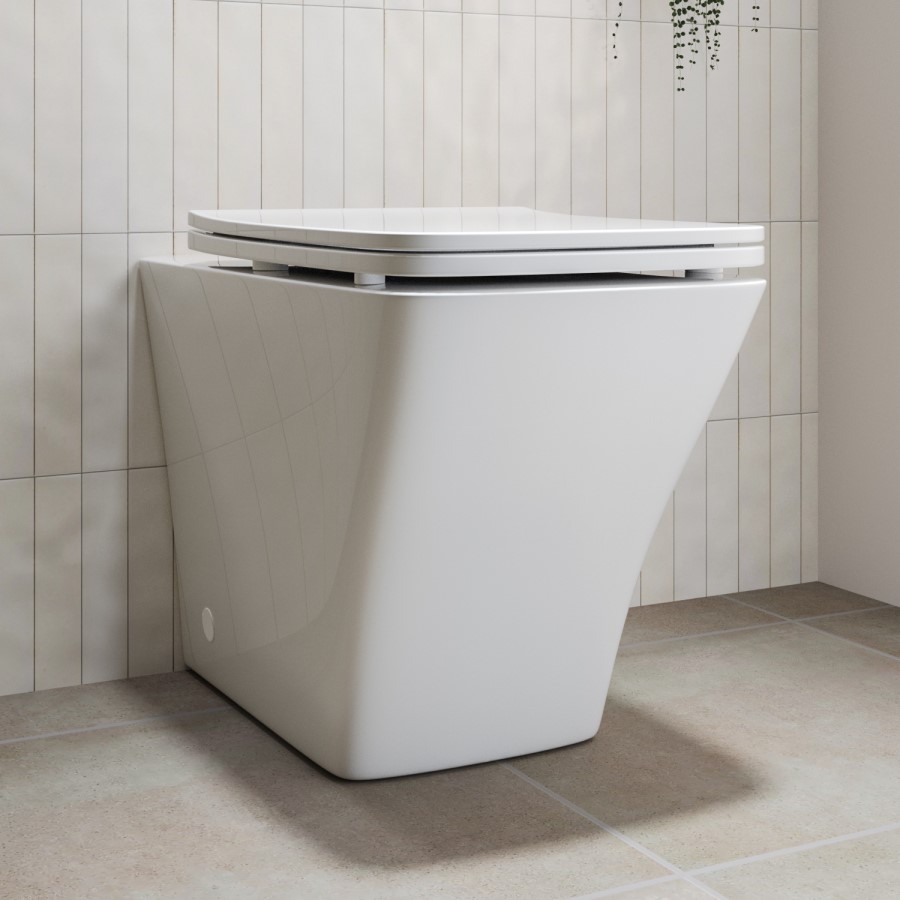 500mm Black Cloakroom Toilet and Sink Unit with Square Toilet and Black Fittings - Valetta