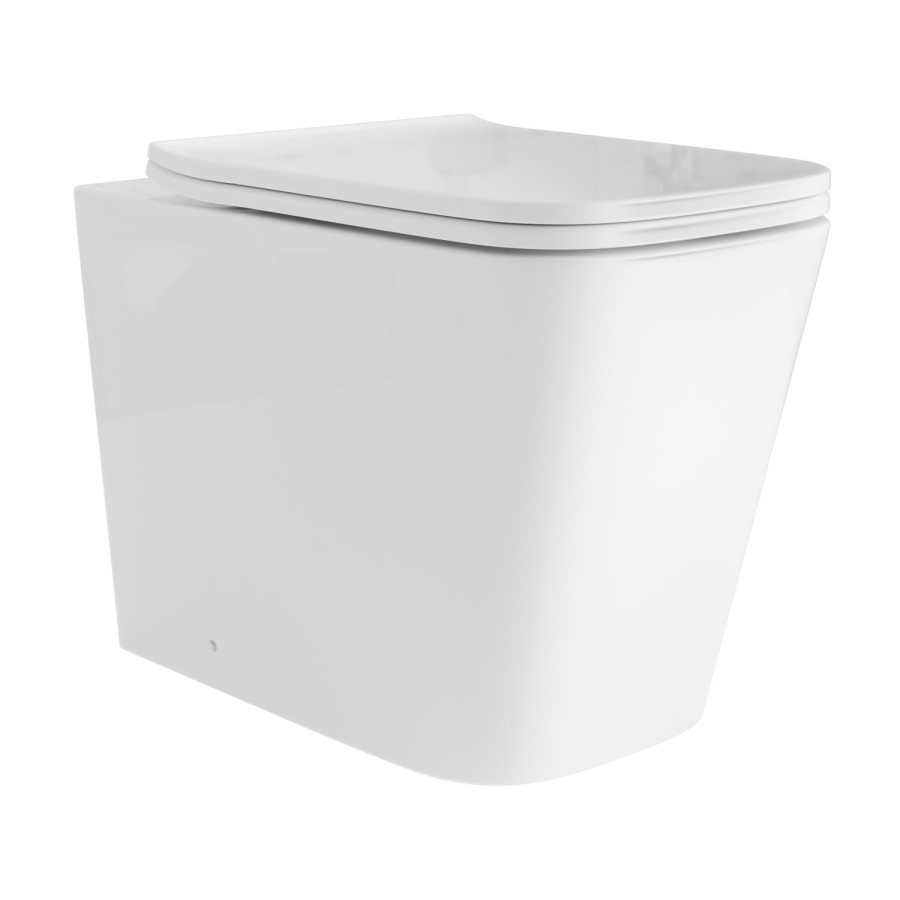 500mm White Cloakroom Toilet and Sink Unit with Black Fittings - Valetta
