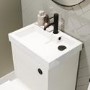 500mm White Cloakroom Toilet and Sink Unit with Black Fittings - Valetta