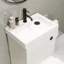500mm White Cloakroom Toilet and Sink Unit with Black Fittings - Valetta