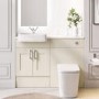 1200mm Beige Toilet and Sink Unit with Chrome Fittings - Vancouver