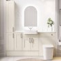 1800mm Beige Toilet and Sink Unit with Storage Units & Chrome Fittings - Vancouver
